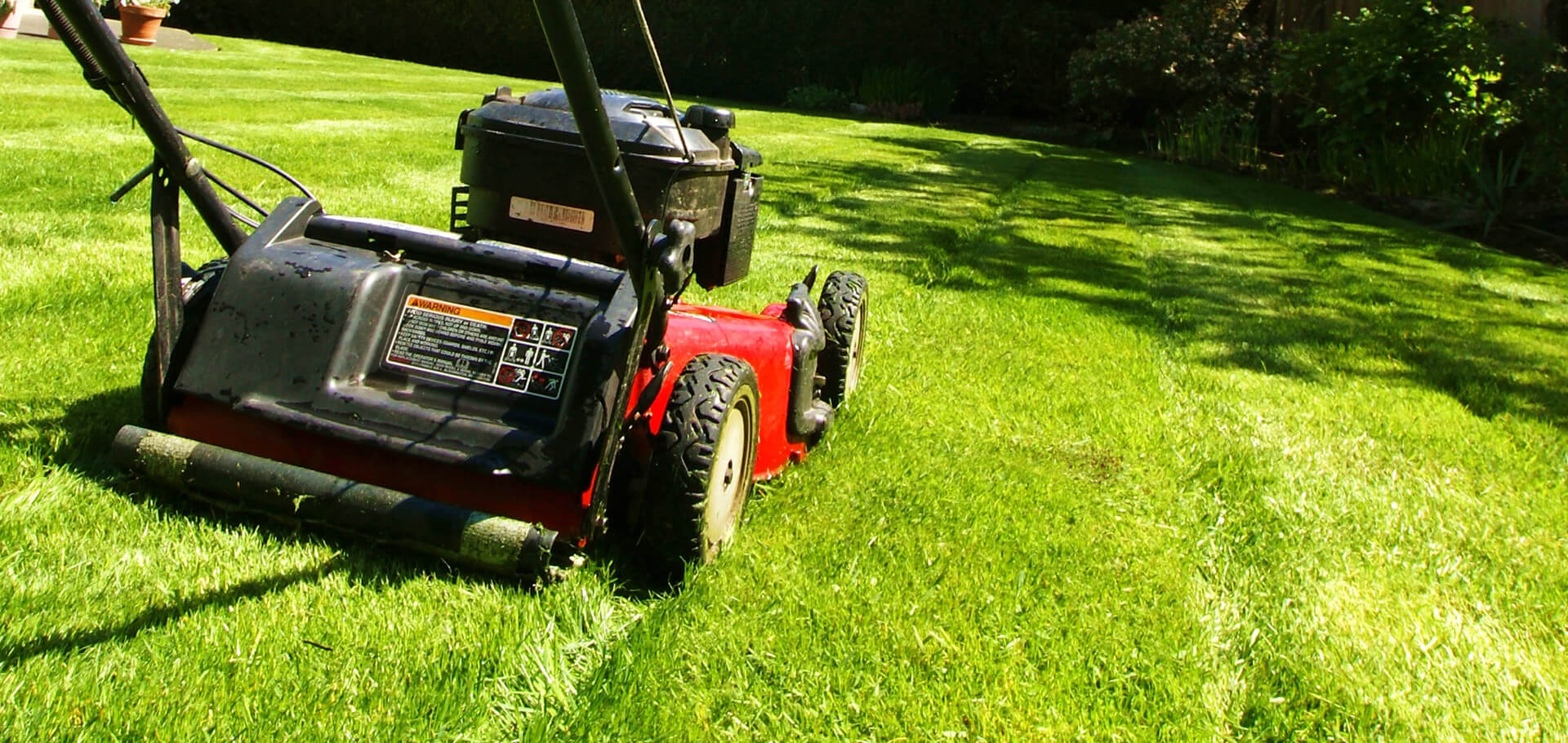 Mowing dewy online grass